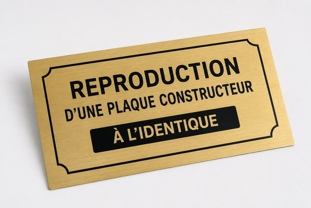 Reproduction d'une plaque industrielle existante